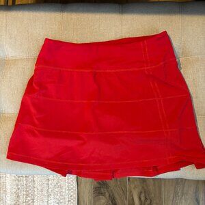 Lululemon Red Pace Rival Mid-Rise Skirt Size 4 Tall-Like New